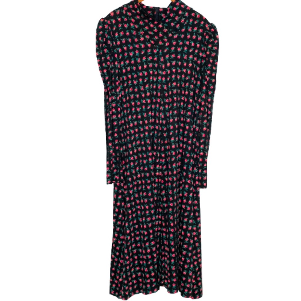 80s Eva by Robert Janan Long Sleeve Rose Dress